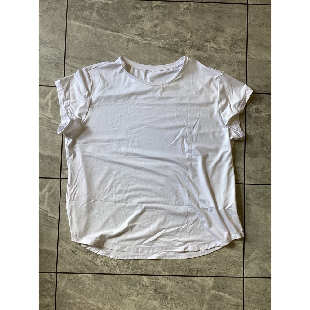 Quince NWOT Flowknit Breeze Tee White Short Sleeve Crew Neck Recycled Spandex XL